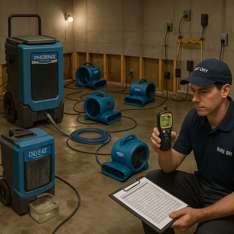 Structural Drying and Dehumidification process in Shepherd, TX